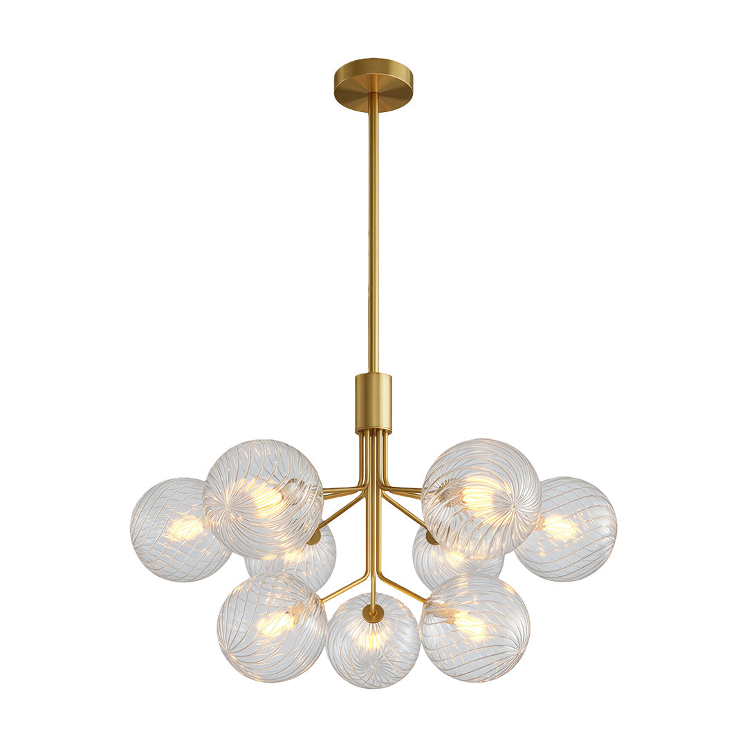 Luxury Modern Chandeliers Solid Copper Glass Ceiling Light