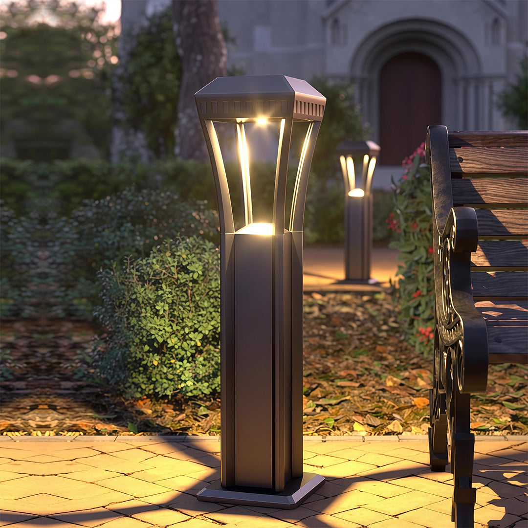 Modern Bollard Lights Geometric Outdoor Waterproof Landscape Light