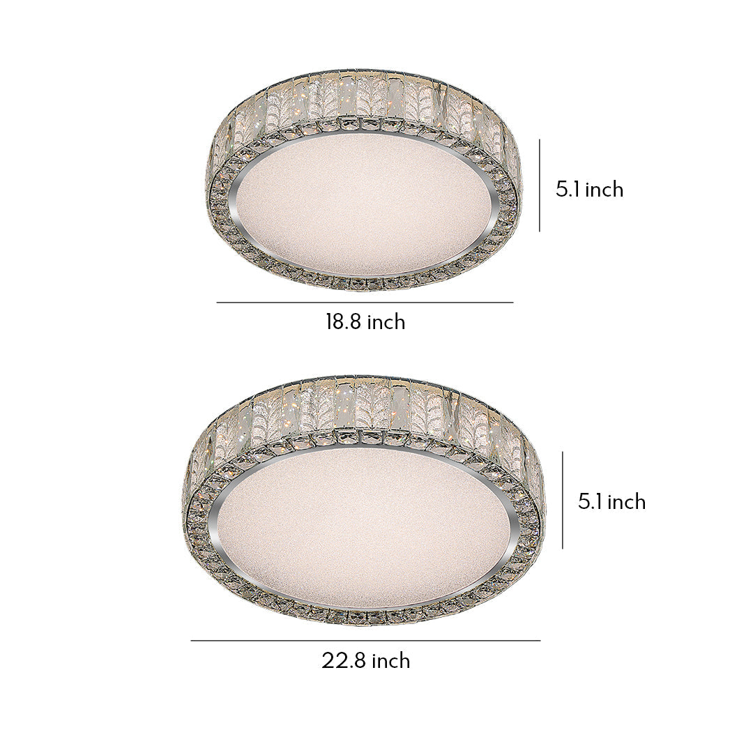 Modern Gold Flush Mount Ceiling Light LED Round Crystal Light