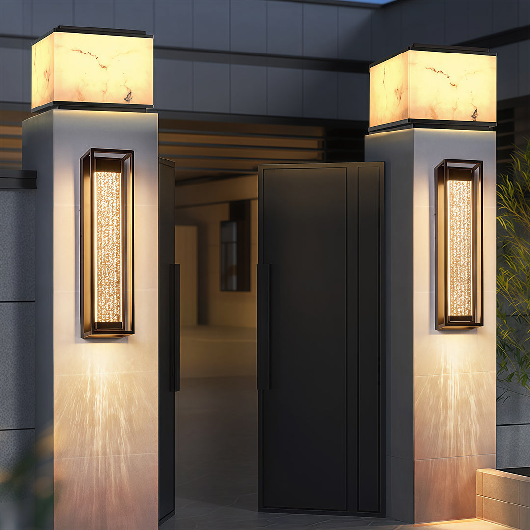 Outdoor Sconces Black Waterproof Linear Wall Light