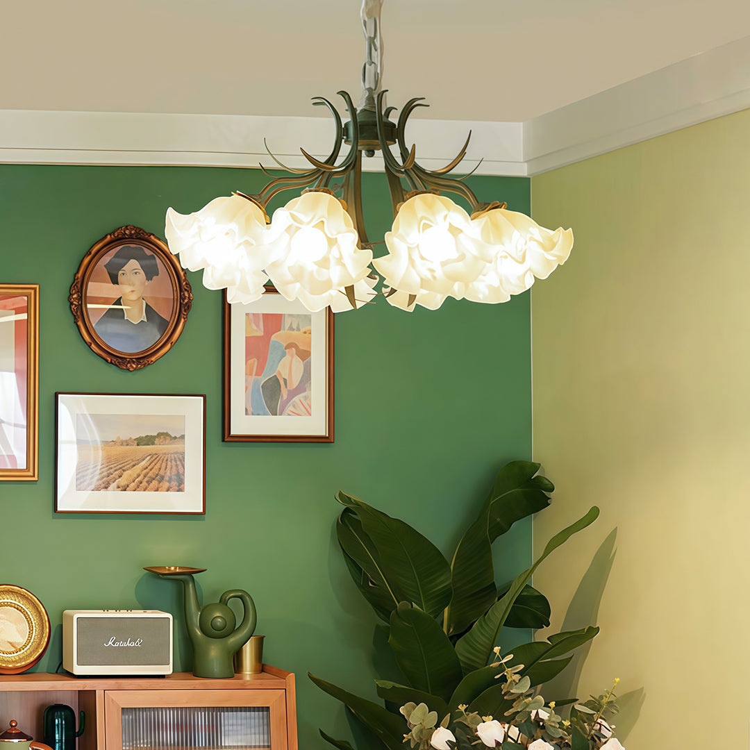 Vintage Flower Chandelier Gorgeous Lily of the Valley Ceiling Light