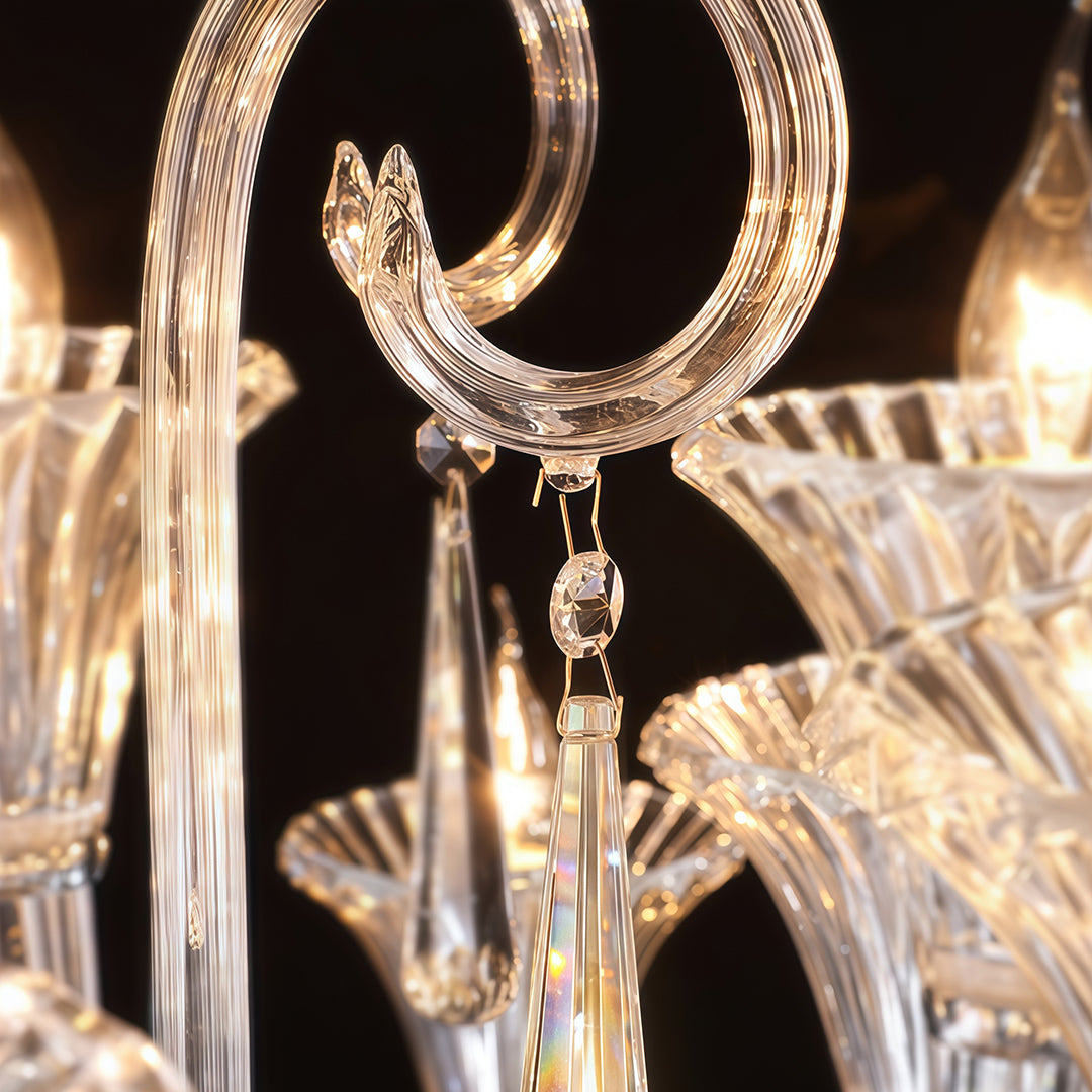 Art Glass Chandeliers French Elegant Hardware Ceiling Lights
