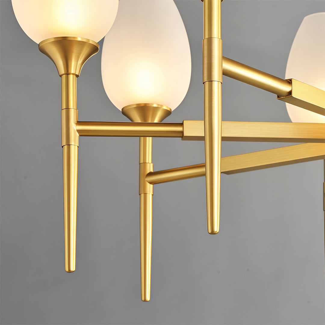 Glass Modern Chandelier Luxury Brass Minimalist Ceiling Light