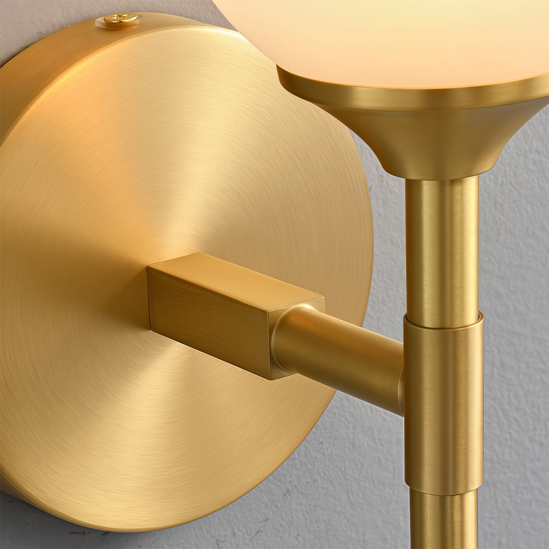 Glass Wall Lights Full Copper American-Style Lamp
