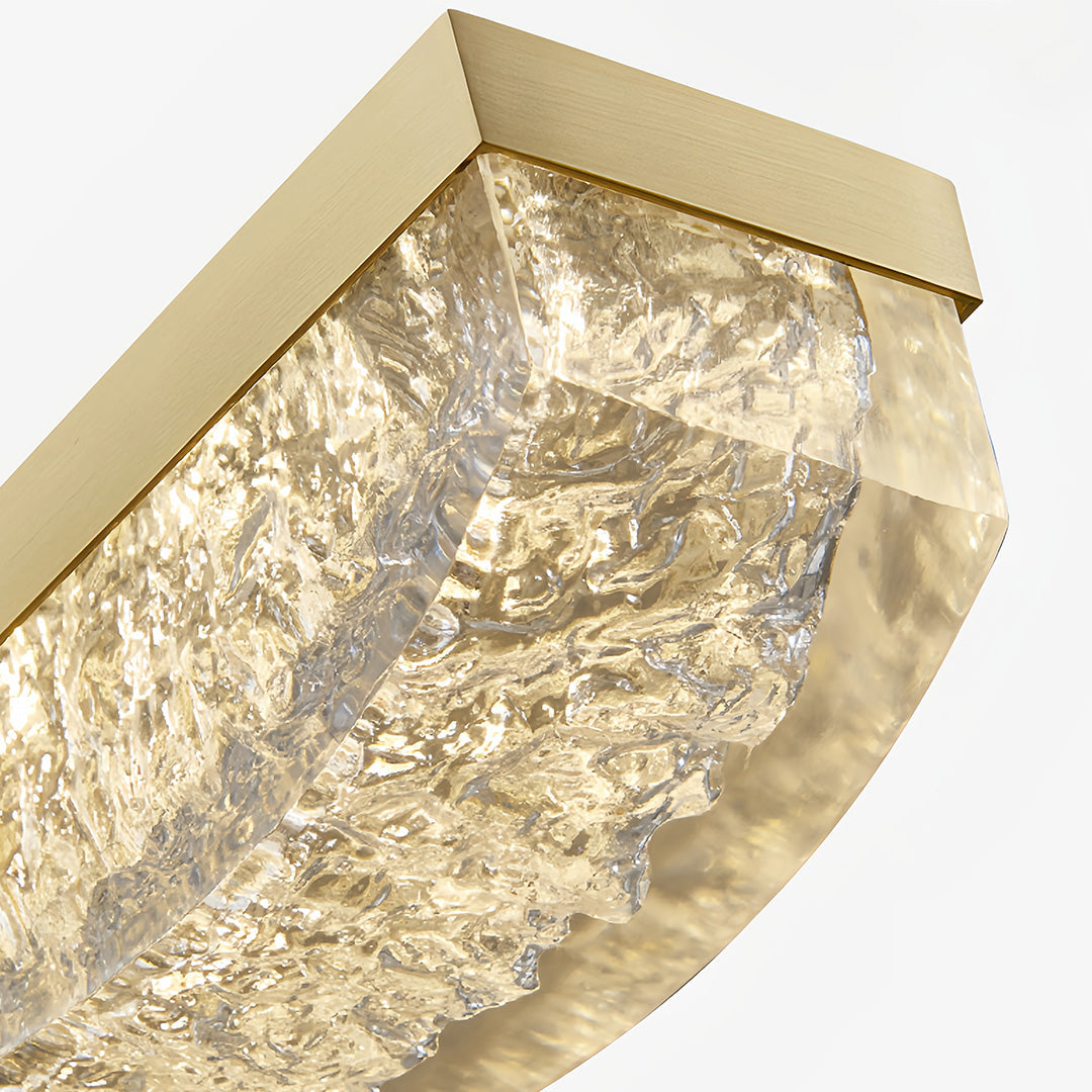 Large Gold Pendant Light Luxury Resin Crystal Shade Ceiling Lights