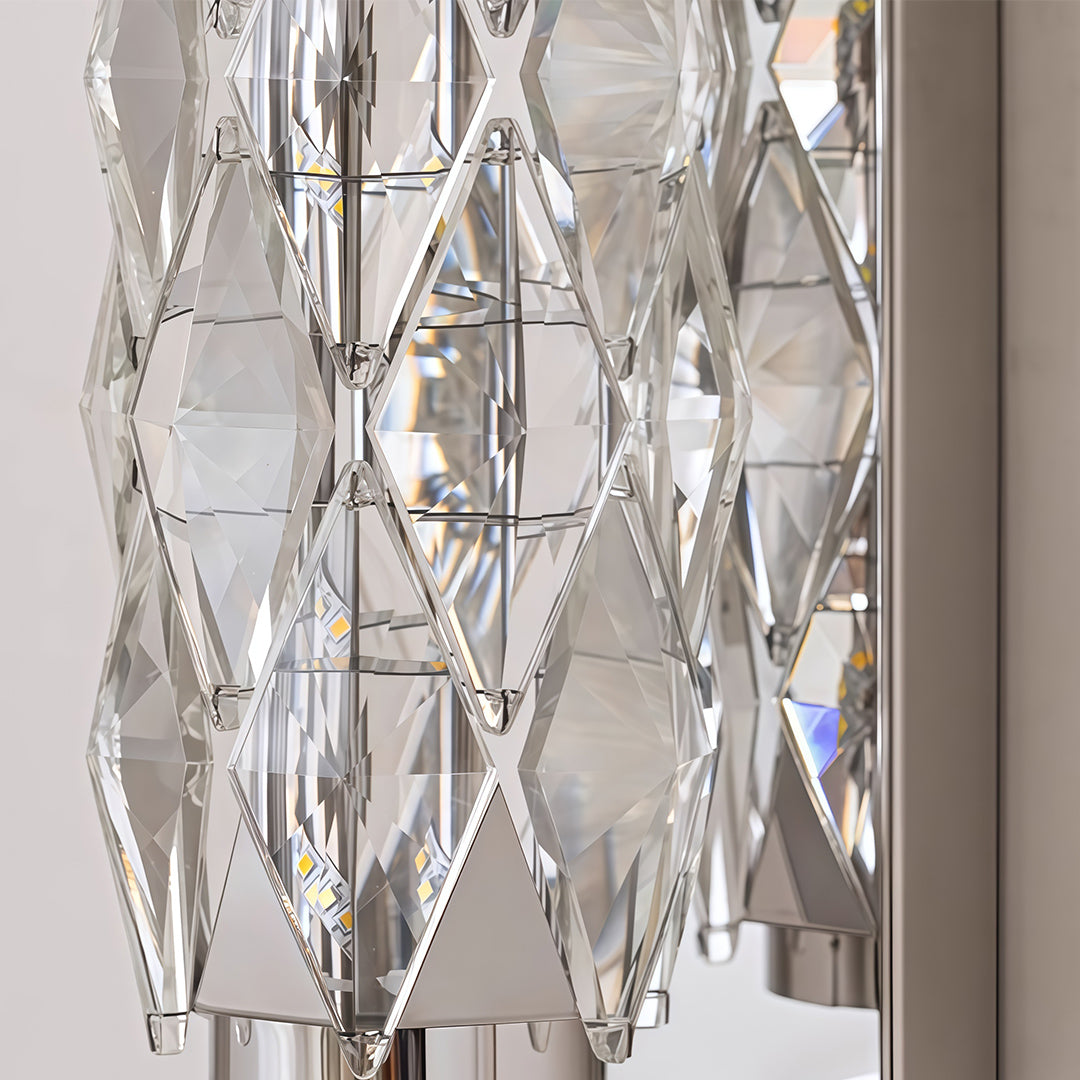 Modern Wall Light Geometric Design Stainless Steel Crystal Lamp