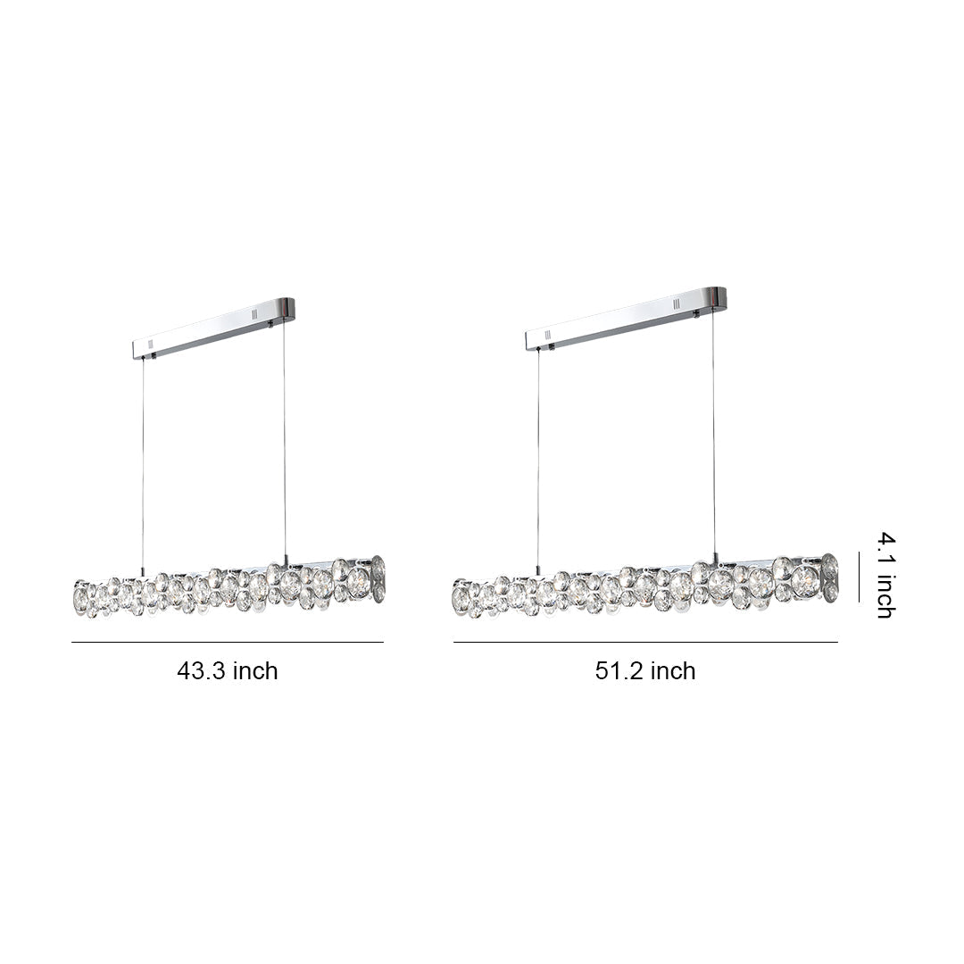 Silver Pendant Light Crystal Design Contemporary Chic Ceiling Light