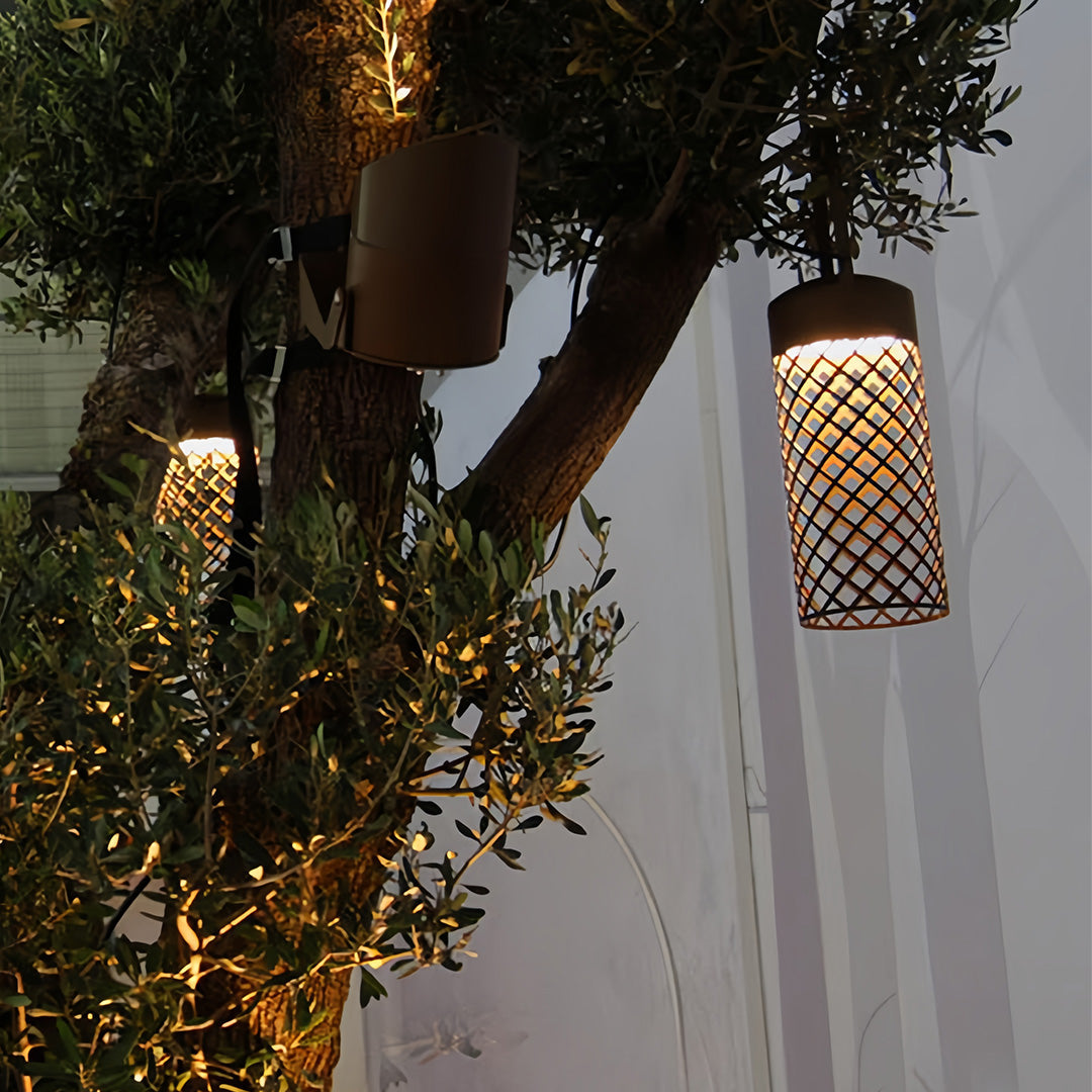 Black Outdoor Pendant Lantern Minimalist Waterproof Portable Light