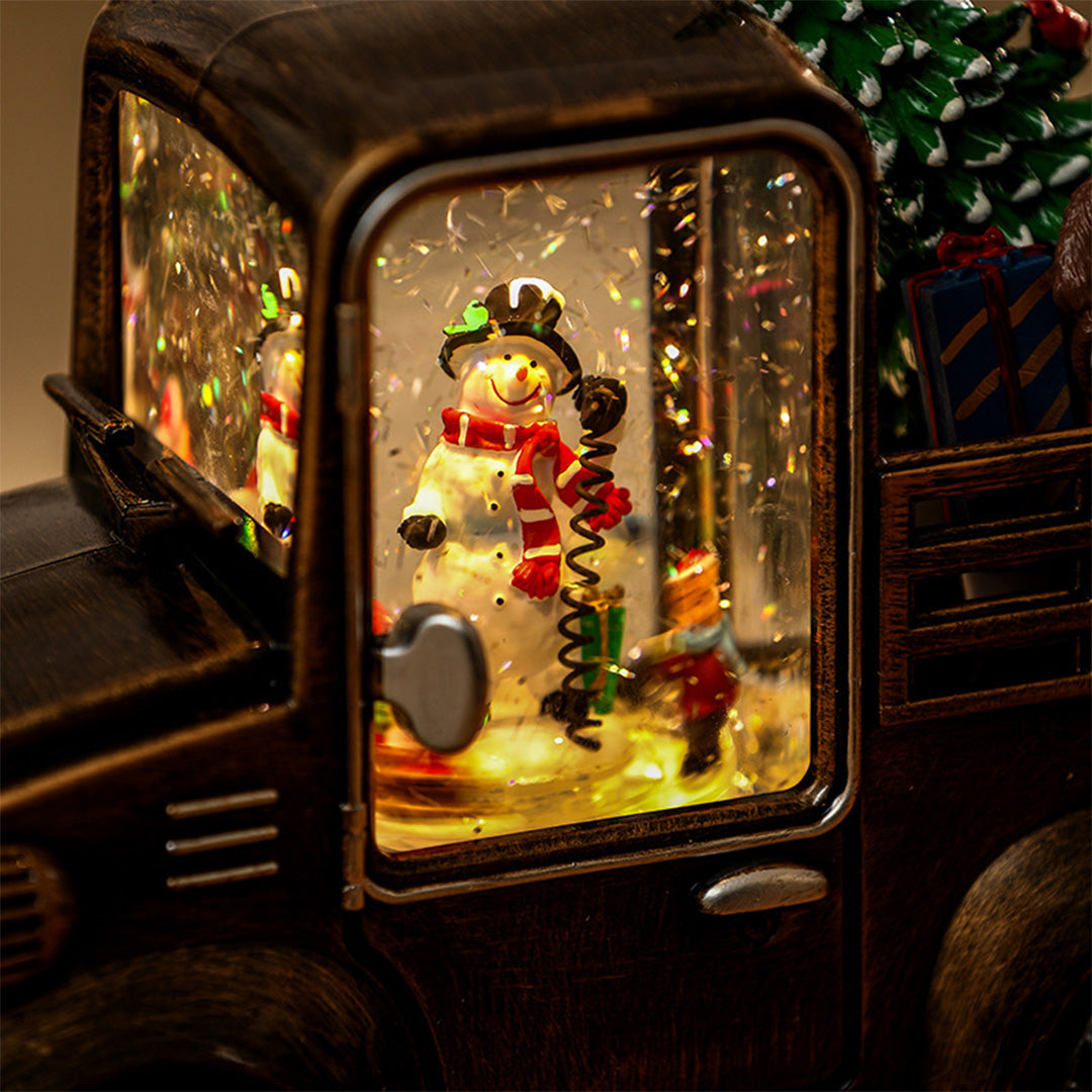 Modern Gold Table Lamp Christmas Snowfall Car Ornament Lamp