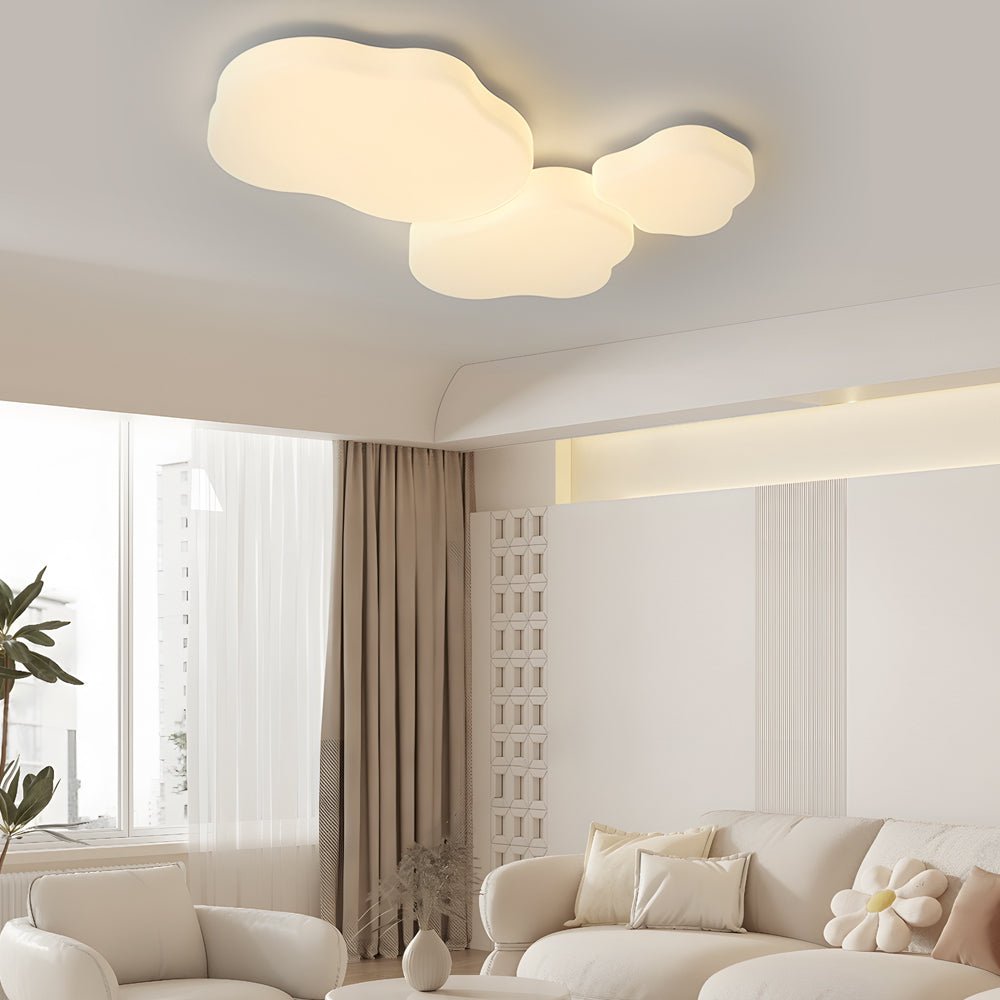 Cloud Shaped Ceiling Light Modern White Iron Light