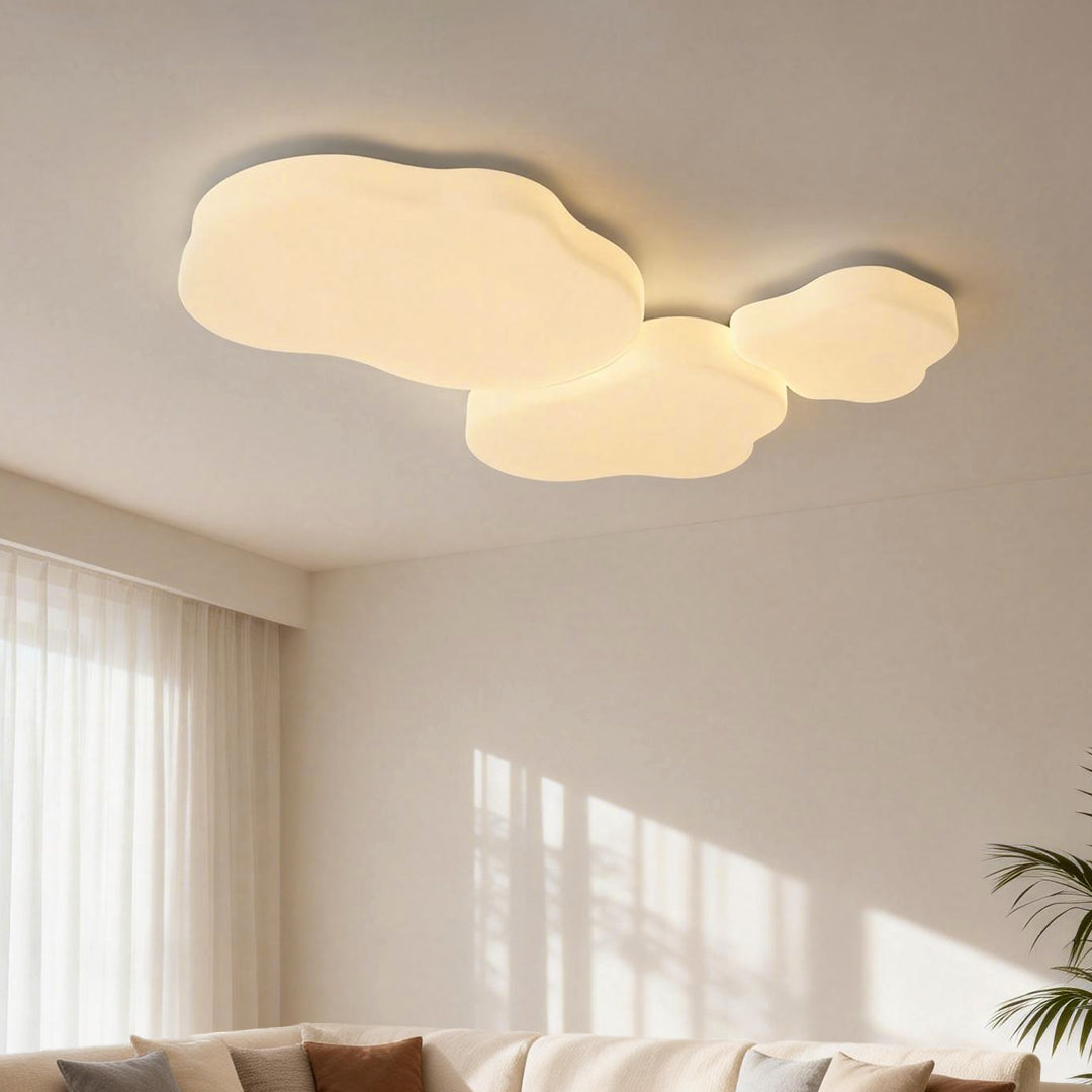 Cloud Shaped Ceiling Light Modern White Iron Light