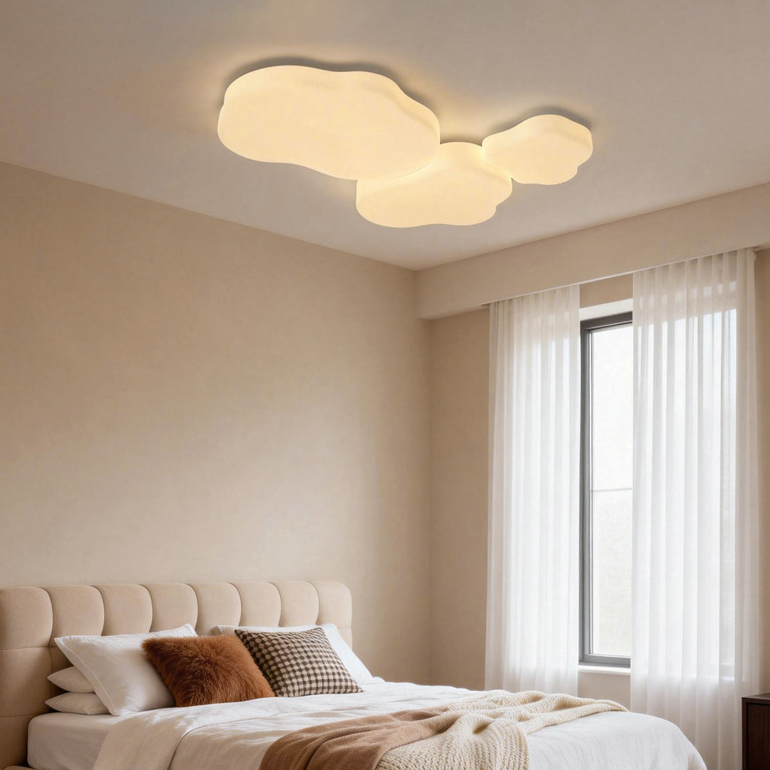 Cloud Shaped Ceiling Light Modern White Iron Light