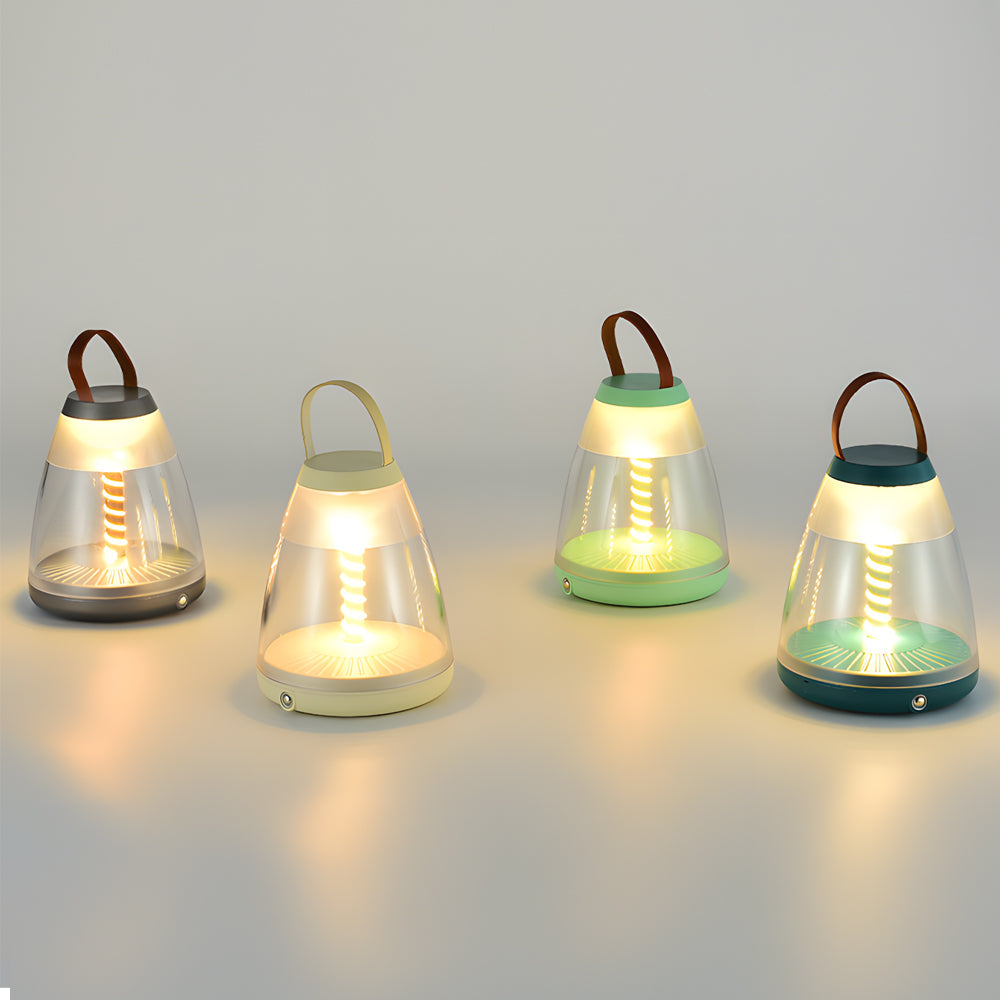 Portable Battery Powered Outdoor Table Lamps Spiral LED Portable Lamp