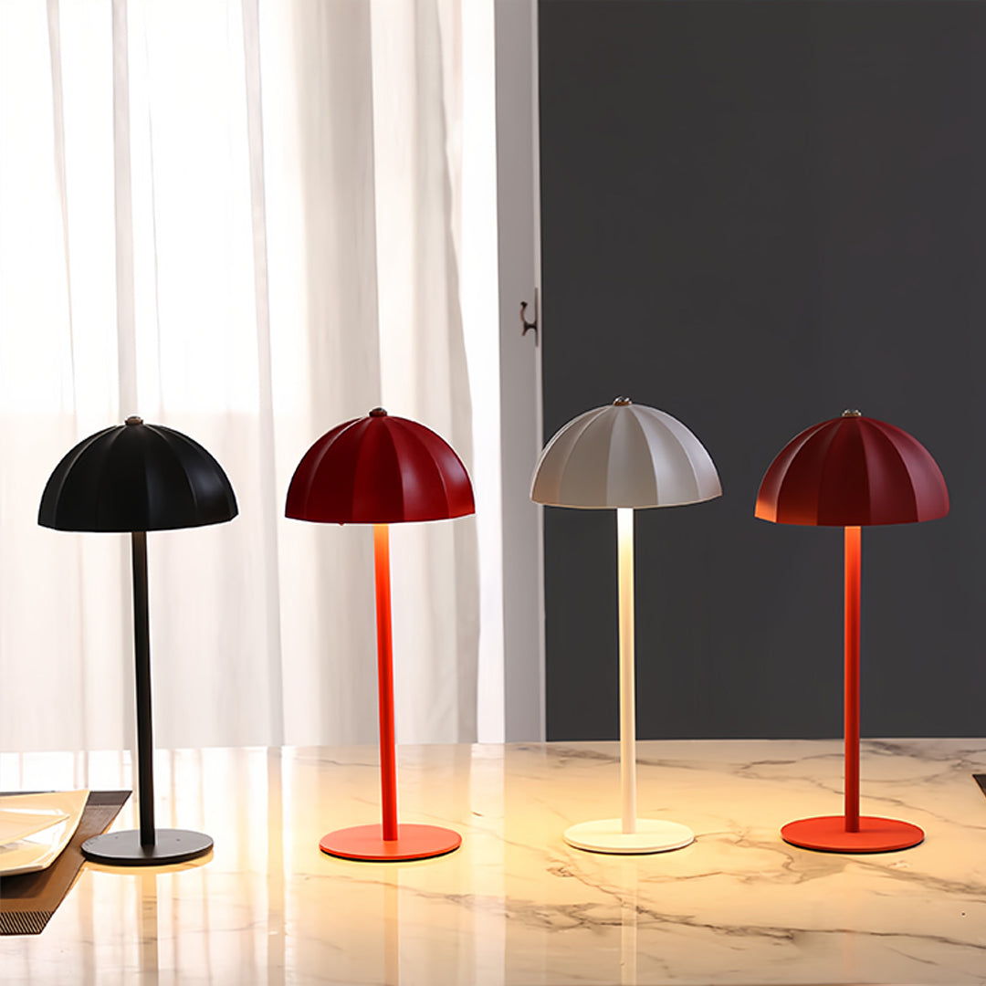 Iron Table Lamps Minimalist Mushroom Cordless Rechargeable Metal Lamp