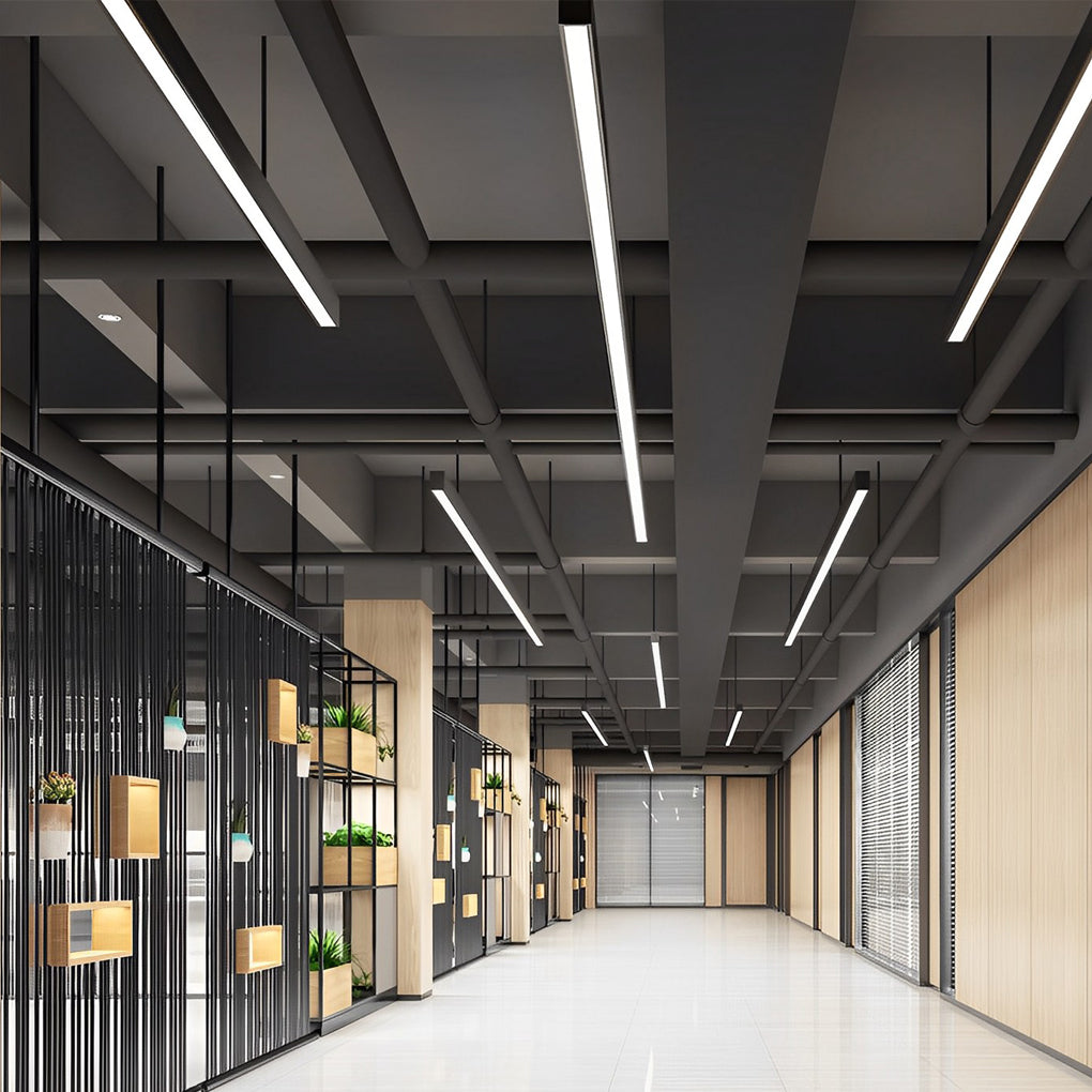 Commercial Linear Pendant Lighting Modern Rectangular LED Light