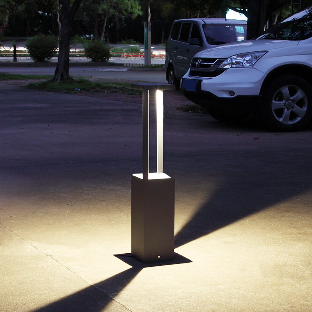 Cutout LED Landscape Bollard Lights Minimalist Garden Pole