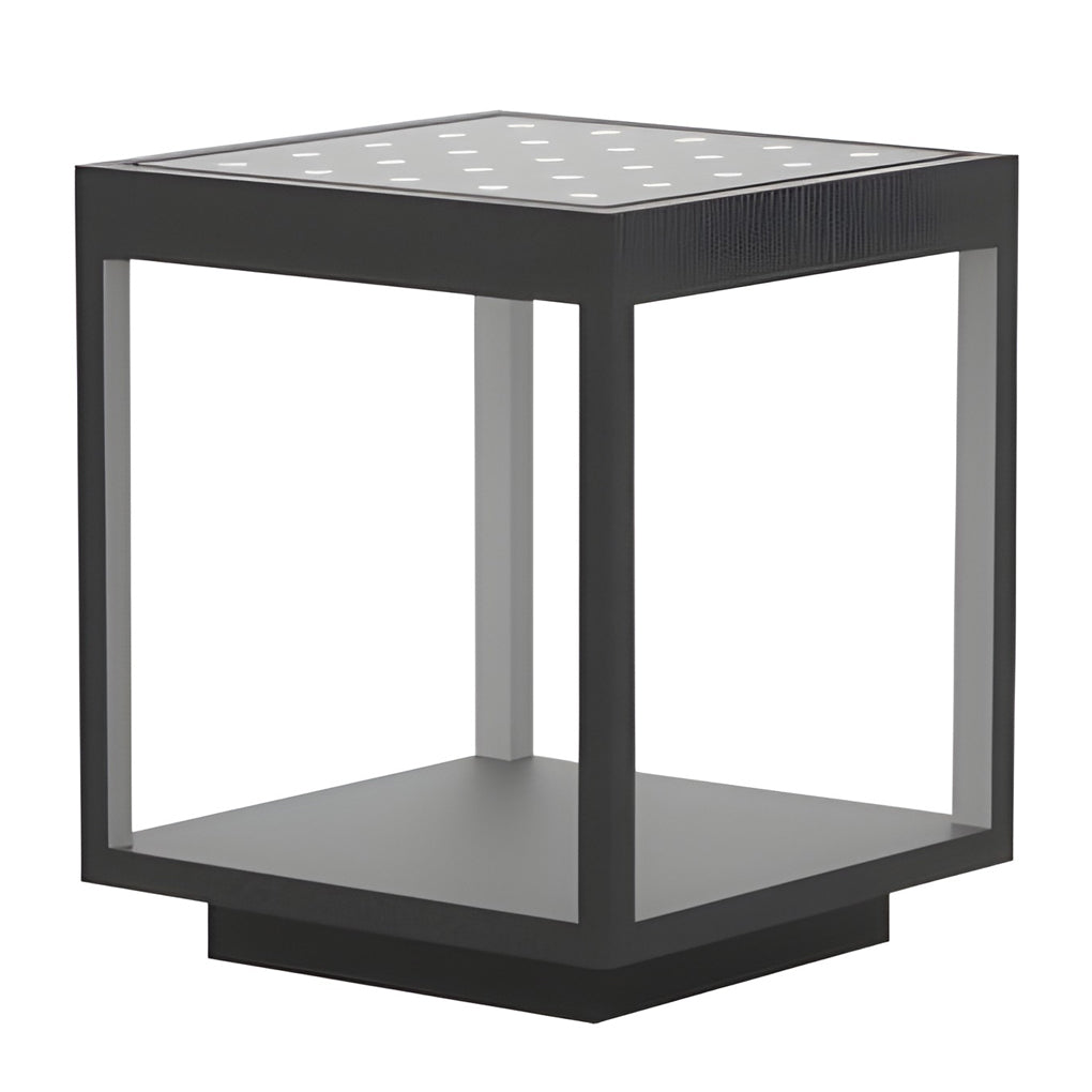 [Open-Box] Modern Open Frame Square LED Solar Pier-Mounted Outdoor Post Light