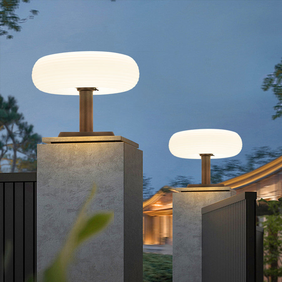 Outdoor Solar Pillar Lights Waterproof Round Landscape