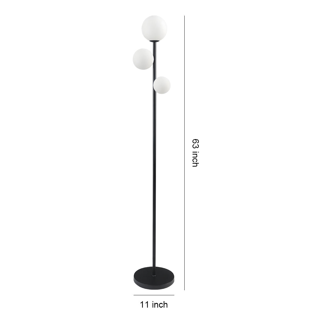 3 Lights Floor Lamp Gold Black White Modern Globe Standing Lamp