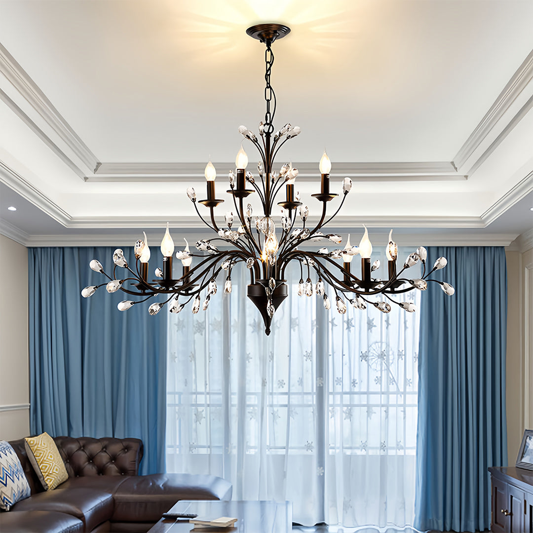 Contemporary Candle Chandelier LED Candelabra Bulbs Ceiling Light