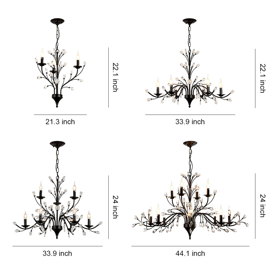 Contemporary Candle Chandelier LED Candelabra Bulbs Ceiling Light