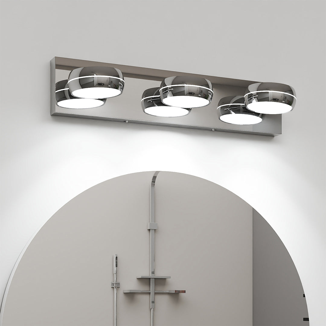 Chrome Bathroom Vanity Light Luxury Minimalist Aluminum Mirror Light