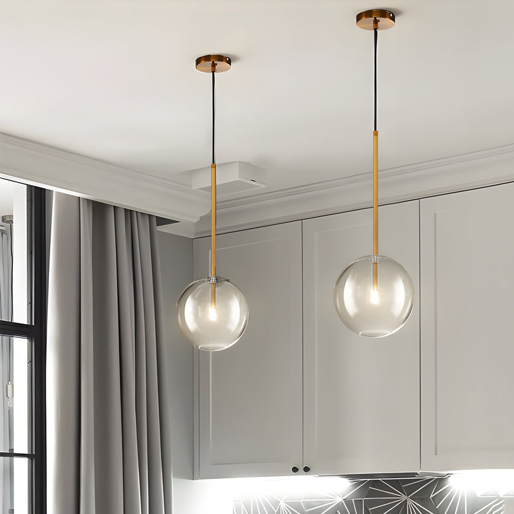 Clear Glass Globe Pendant Light Nordic Iron Ceiling Light