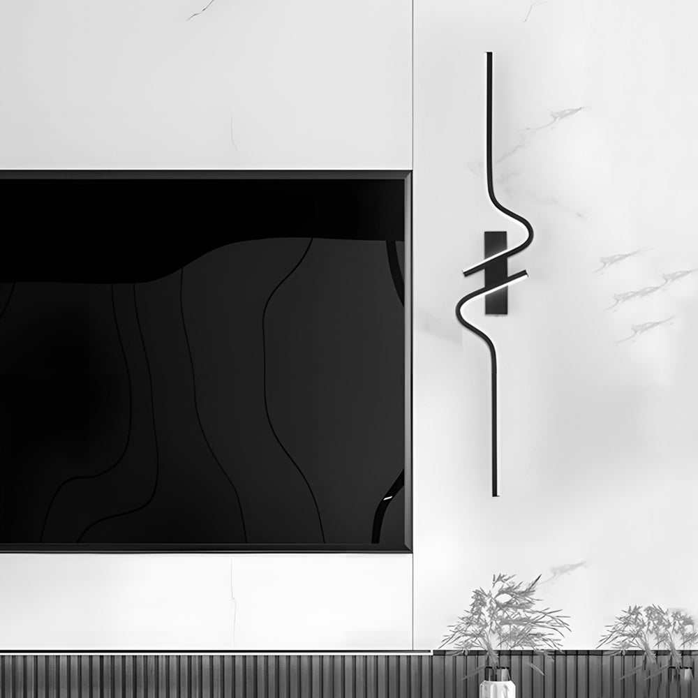 Modern Curved Wall Sconce Minimalist Black Aluminum Light