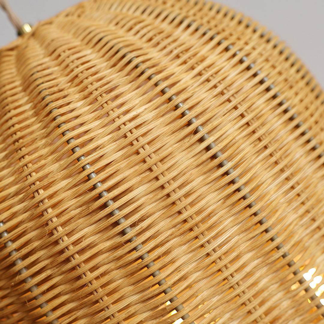 Hanging Rattan Pendant Light Artistic Iron Ceiling Light