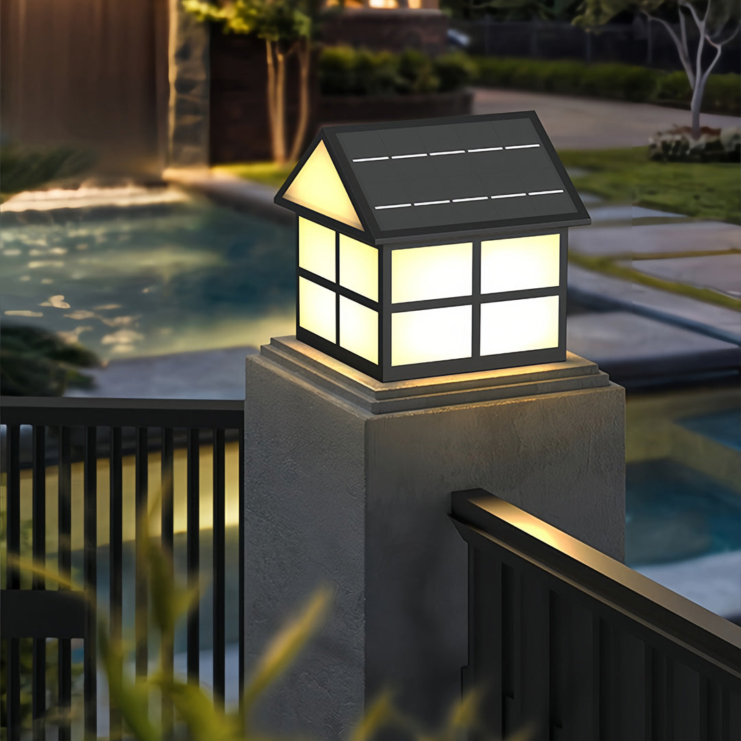 Gate Pillar Top Lights House-Shaped Outdoor Metal Light