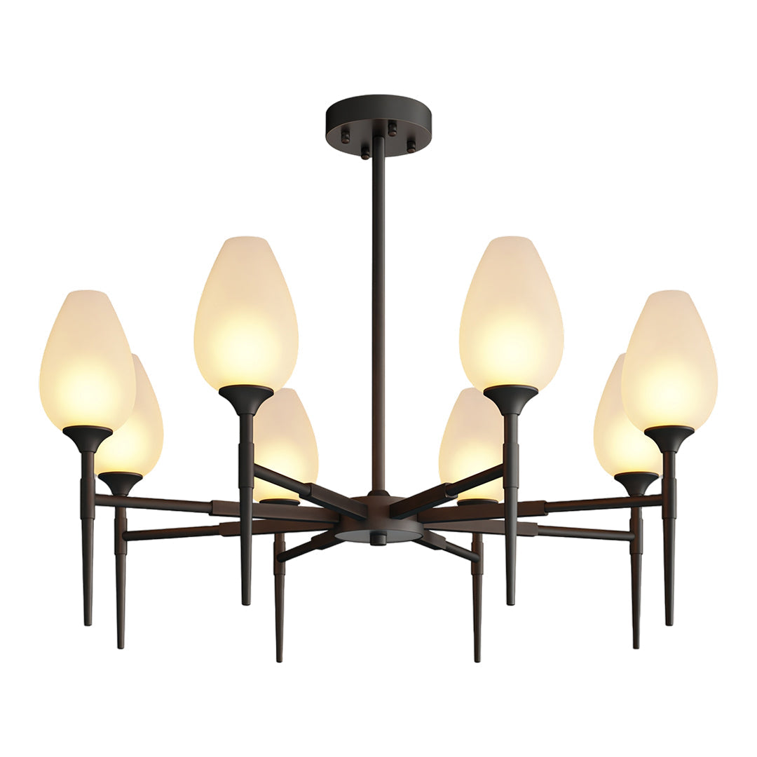 Glass Modern Chandelier Luxury Brass Minimalist Ceiling Light