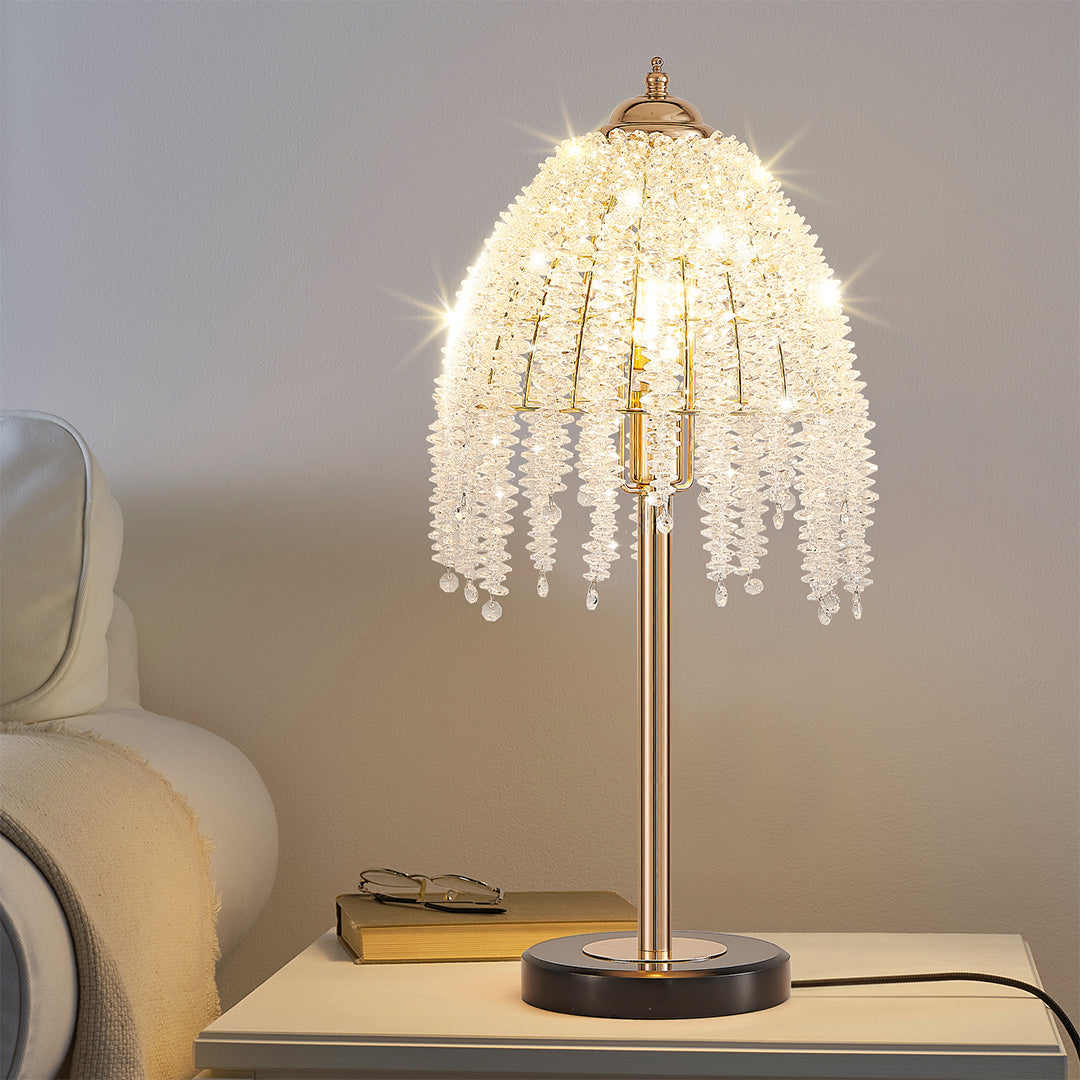 Gold Bedside Table Lamp European Crystal Luxury Lamp