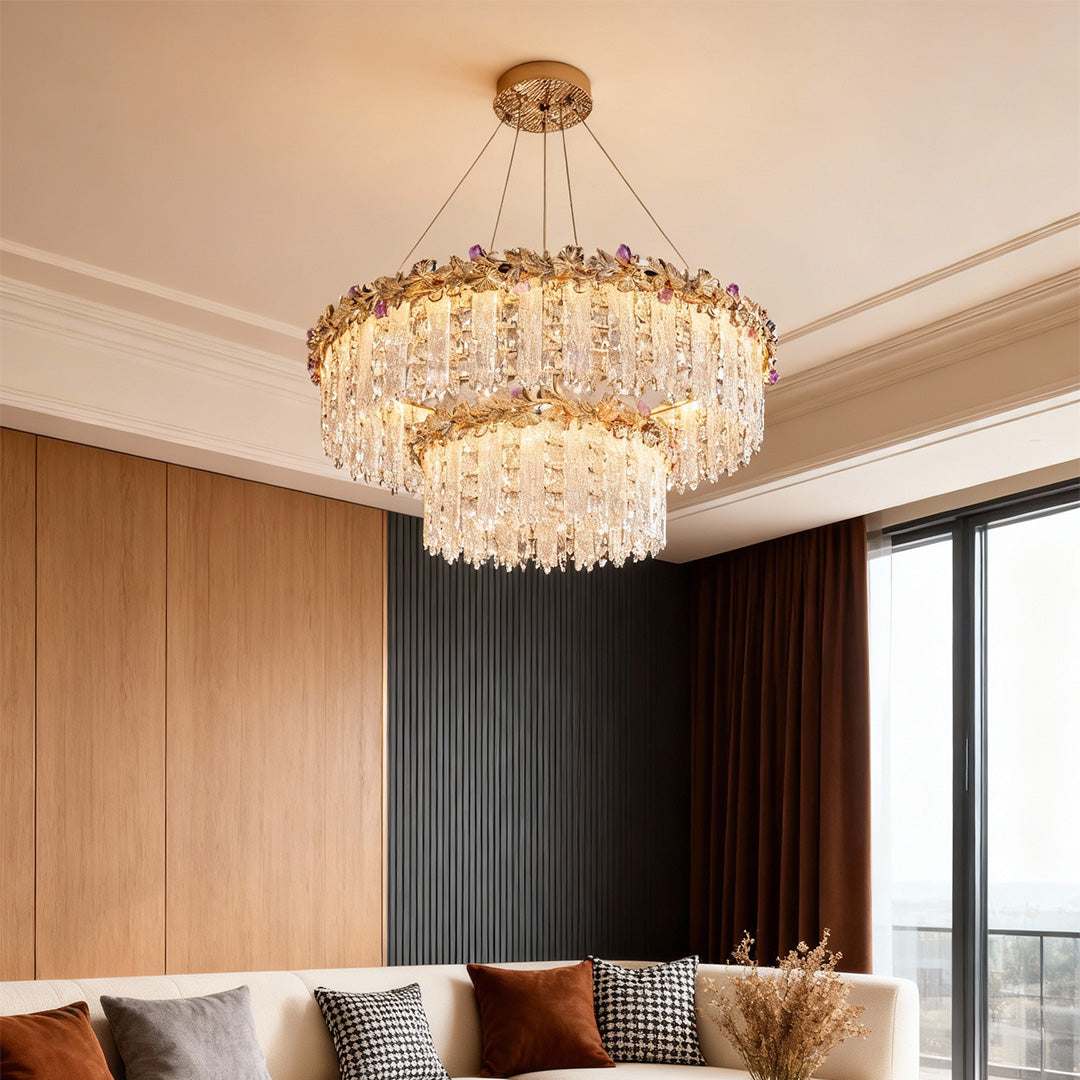 Gold Chandelier Crystal French Minimalist Ceiling Light