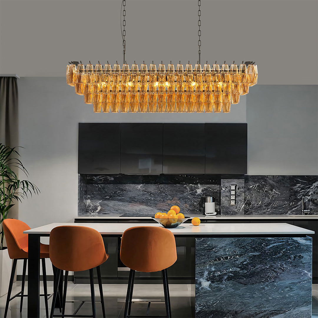 Glass Pendant Chandelier American Luxury Multi-head Ceiling Lights