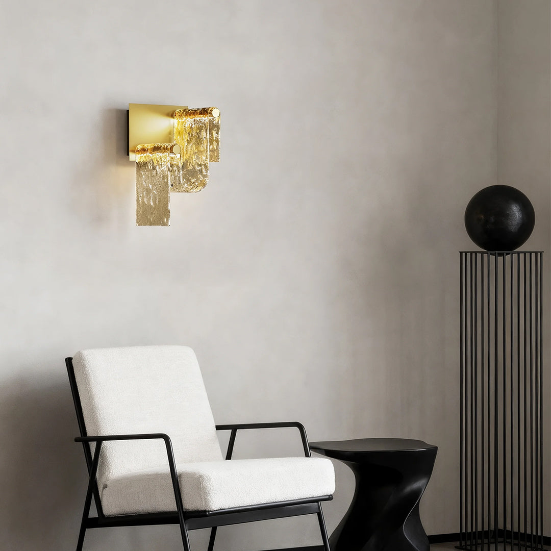 Gold Wall Lights Italian Luxury Simple Creative Metal LED Glass Lamp