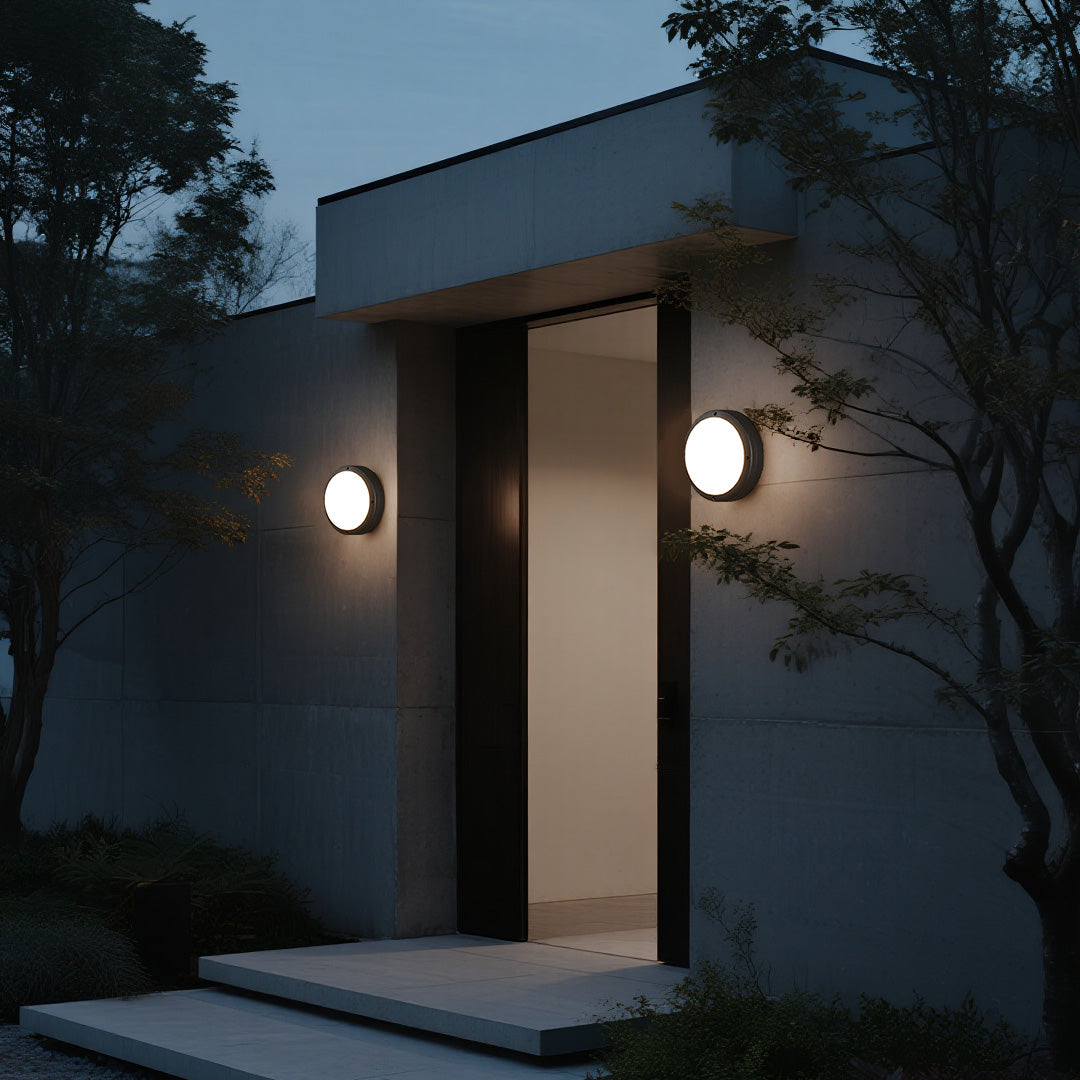 Round Outdoor Wall Lights Waterproof Minimalist Style