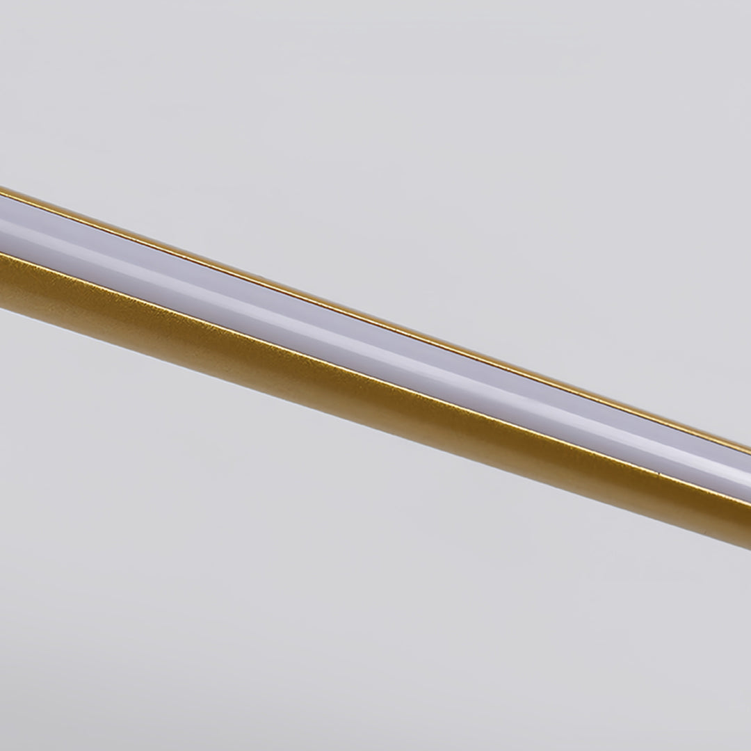 Linear Semi Flush Mount Light Minimalist Black Gold LED Ceiling Lamp