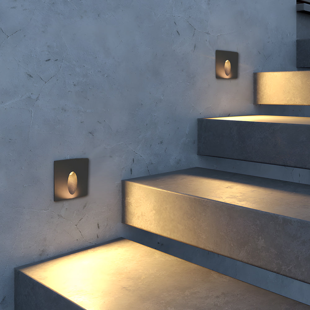 LED Step Light with Recessed Oval Aperture Waterproof Modern Light