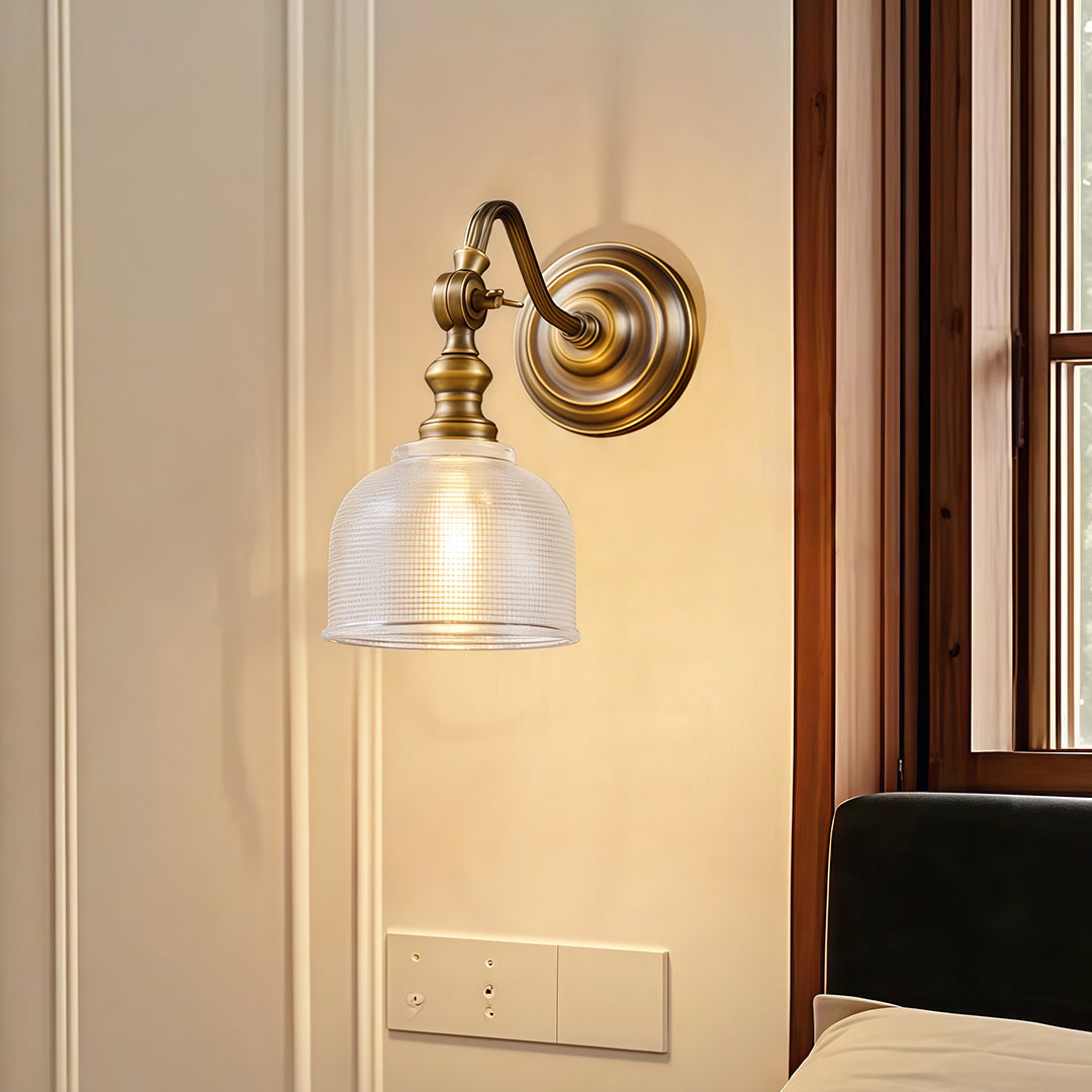 LED Wall Light Lamp American Retro Solid Brass Lamp