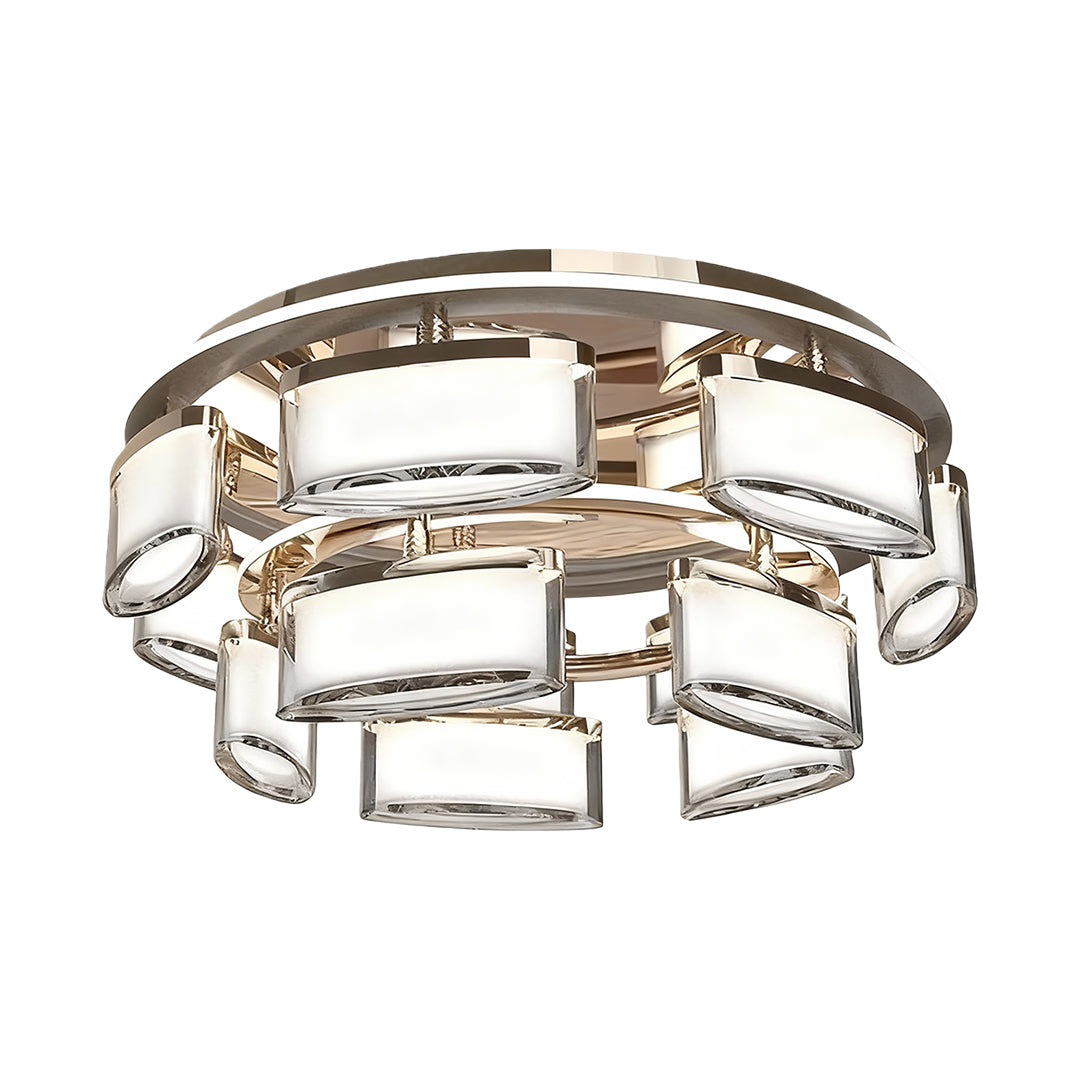Crystal Flush Mount Ceiling Light Full Copper Modern Lamp