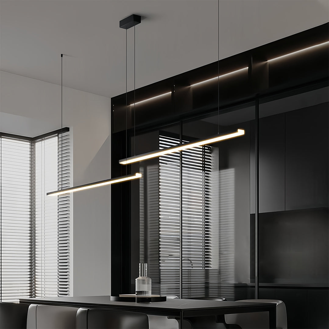 Double Hanging Pendant Lights Minimalist Black Linear Ceiling Light