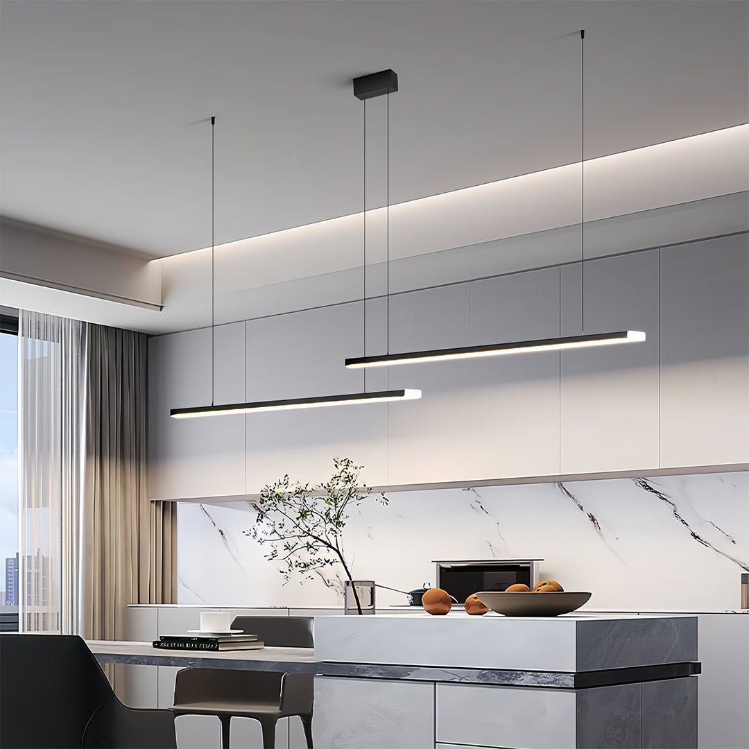 Double Hanging Pendant Lights Minimalist Black Linear Ceiling Light