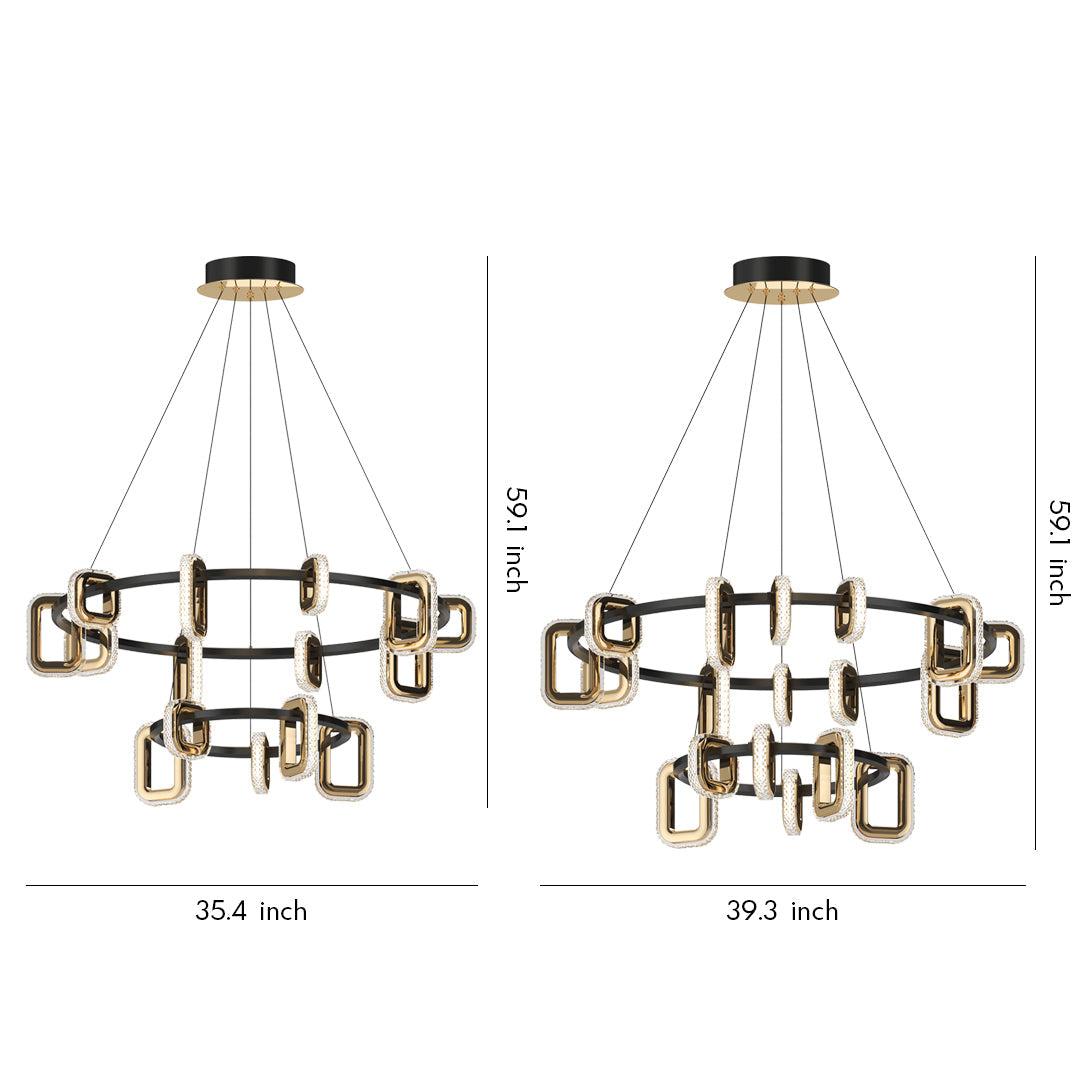 Modern Gold Chandeliers Personalized Acrylic Ceiling Light