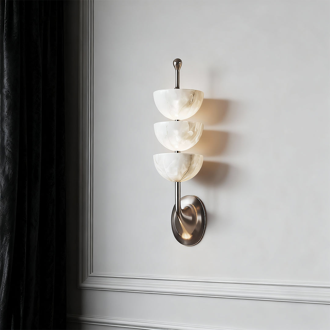 Modern LED Wall Lights Minimalist Copper Marble Lamp