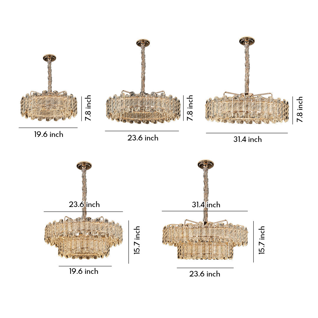 Nordic Chandelier Luxury Carbon Steel Crystal Ceiling Light