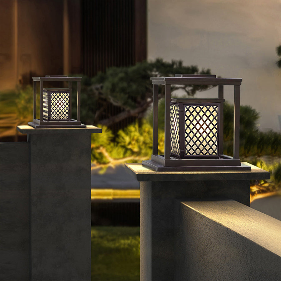 Square Exterior Pillar Lights Modern Style