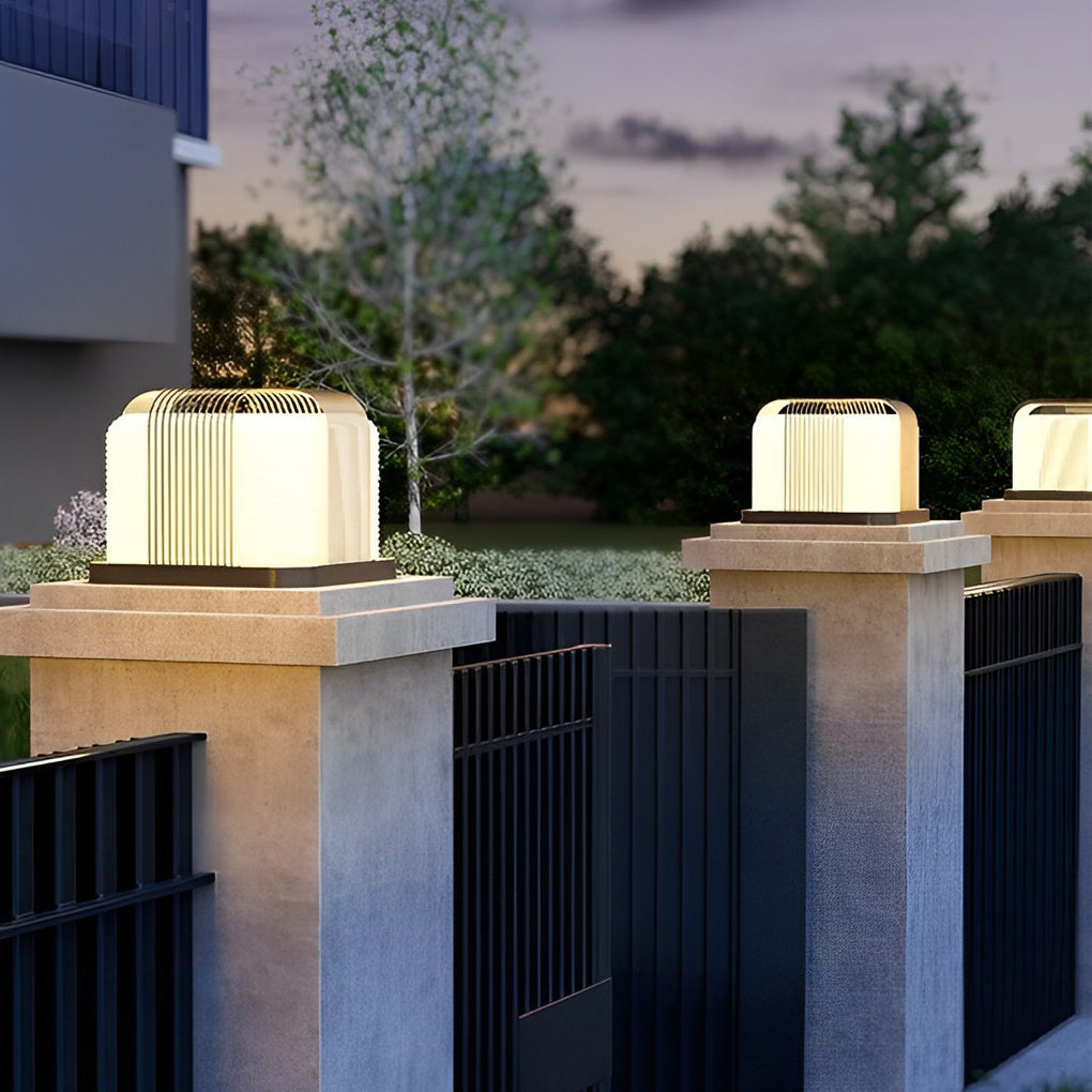 Contemporary Outdoor Pillar Lights Square Creative LED Light