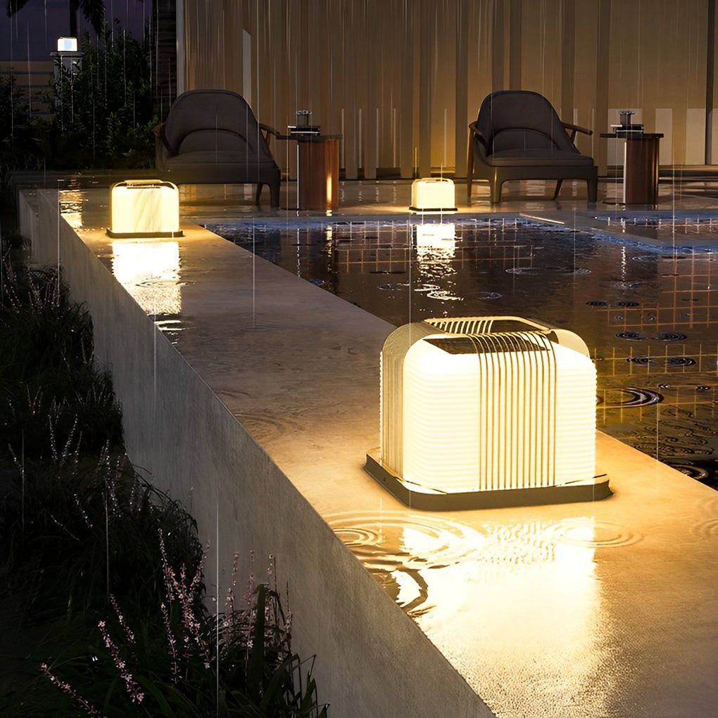 Contemporary Outdoor Pillar Lights Square Creative LED Light
