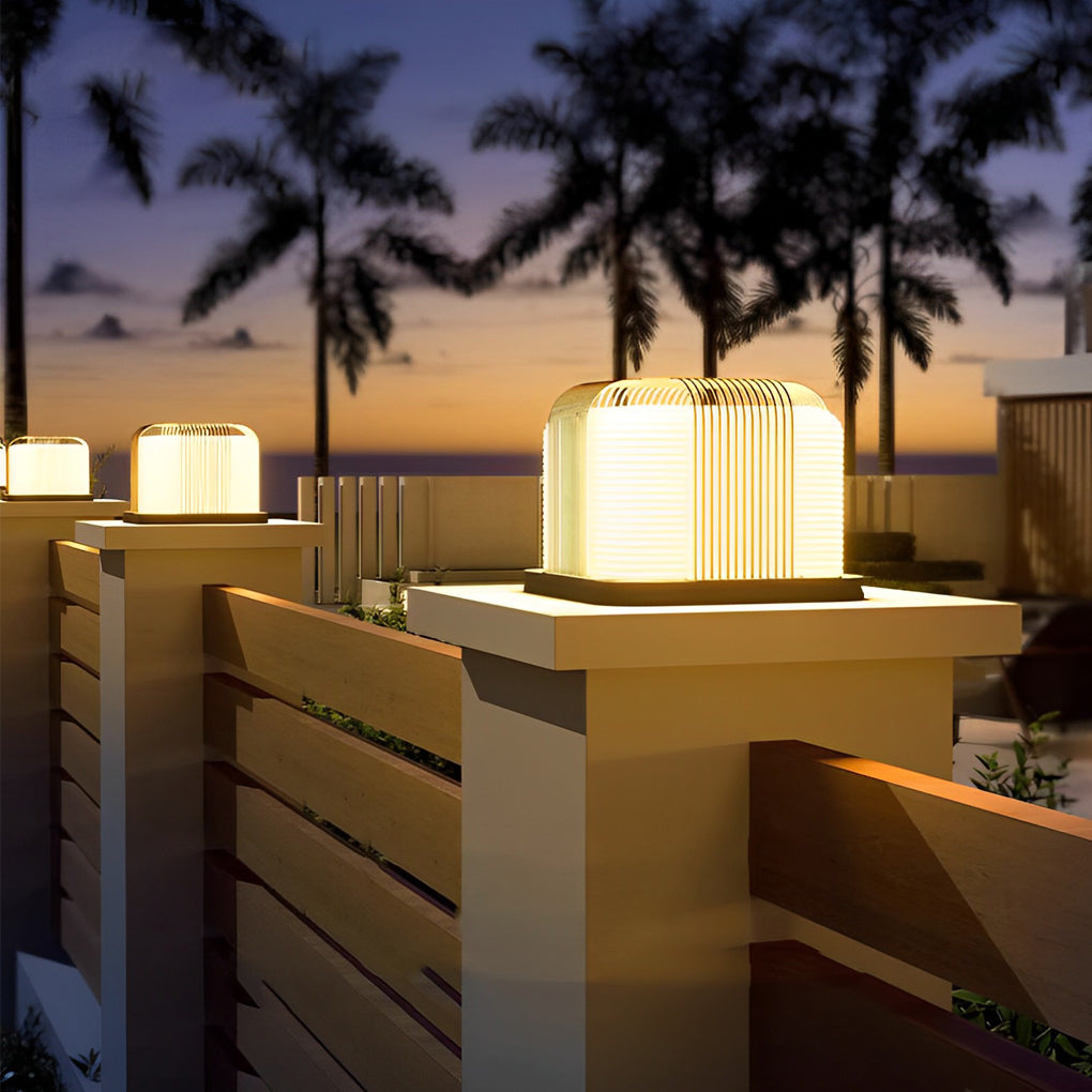 Contemporary Outdoor Pillar Lights Square Creative LED Light