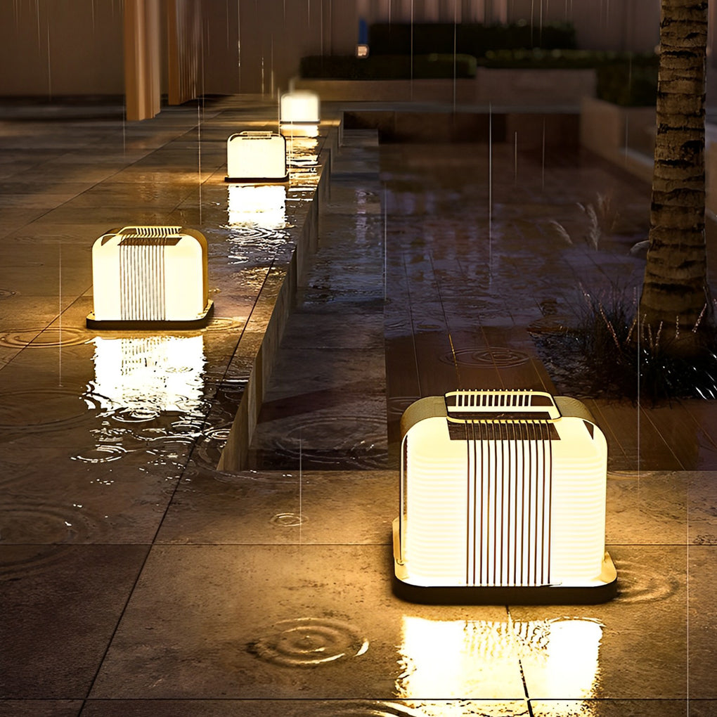 Contemporary Outdoor Pillar Lights Square Creative LED Light